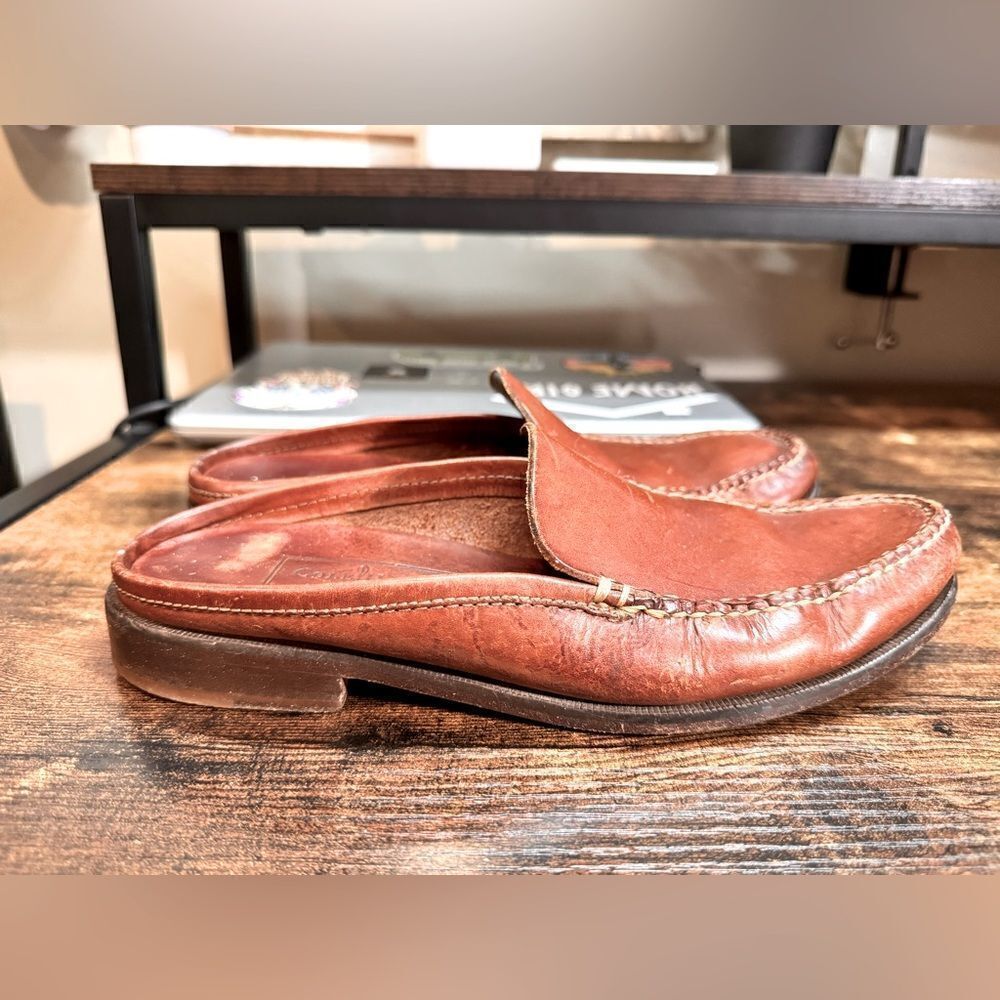Cole Haan Brown Leather Slip On Loafers size 8 AA